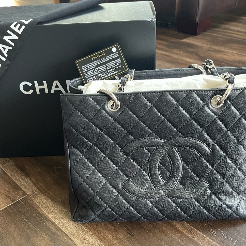 Chanel Quilted Cavier Grand Shopping Tote